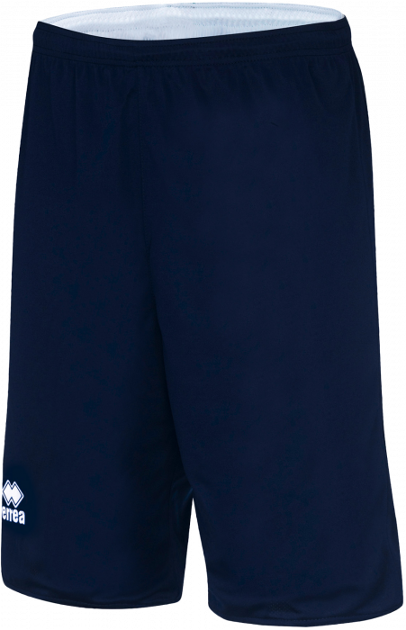 Errea - Chicago Double Basketball Shorts - Navy Blue & blanco